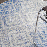 Nourison Whimsicle Boho Distressed Tribal Ivory Blue Area Rug