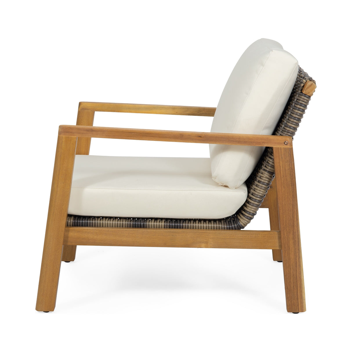 Nova Acacia Wood and Wicker Outdoor Club Chair by Christopher Knight Home