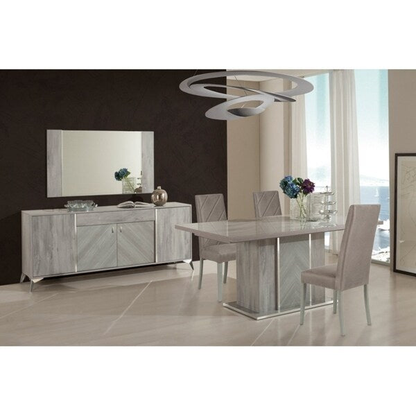 Nova Domus Alexa Italian Modern Grey Extendable Dining Table