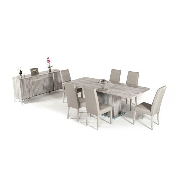 Nova Domus Alexa Italian Modern Grey Extendable Dining Table