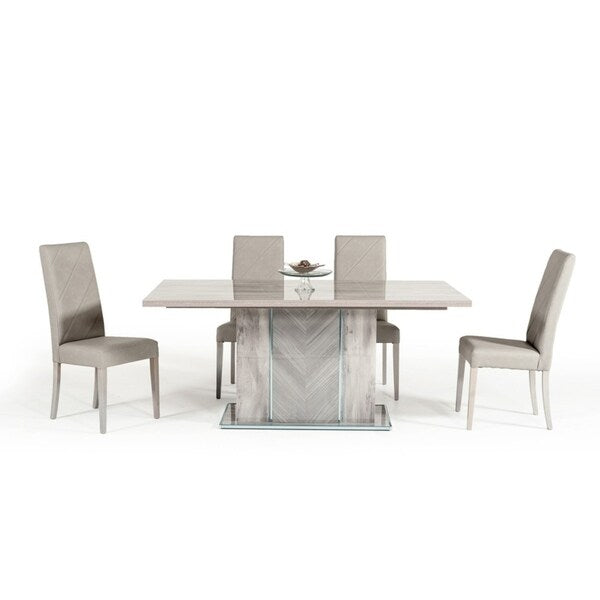 Nova Domus Alexa Italian Modern Grey Extendable Dining Table