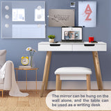 Nova Furniture Vanity Desk with Lighted Mirror,Makeup Table Set for Women Girls,Dressing Table with Drawers for Bedroom,White
