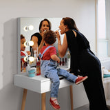 Nova Furniture Vanity Desk with Lighted Mirror,Makeup Table Set for Women Girls,Dressing Table with Drawers for Bedroom,White