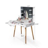 Nova Furniture Vanity Desk with Lighted Mirror,Makeup Table Set for Women Girls,Dressing Table with Drawers for Bedroom,White