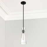 Nova Lighting One Light Mini Pendant Bahari Black - Exact Size