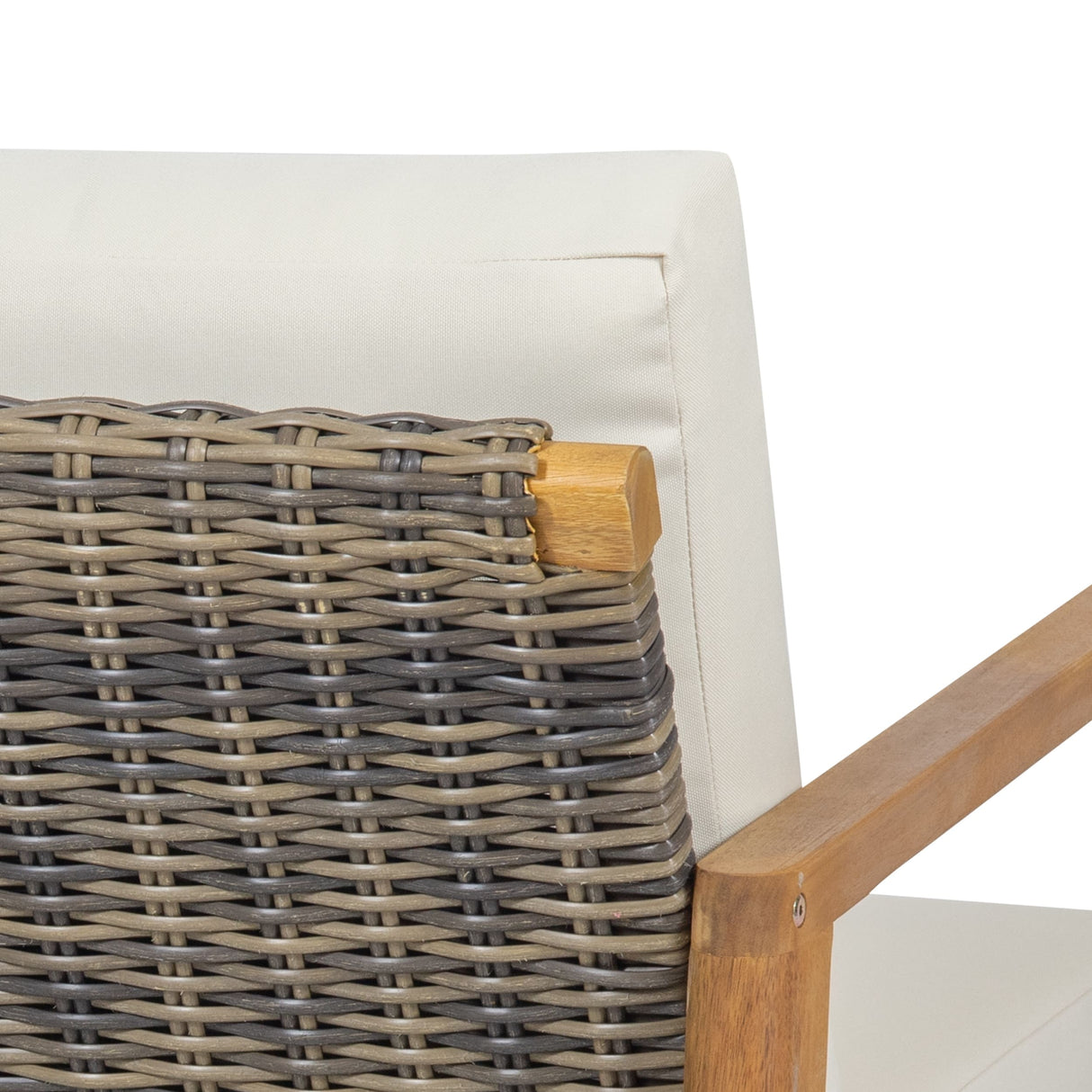Nova Outdoor 4 Seater Acacia Wood Chat Set with Wicker Accents by Christopher Knight Home