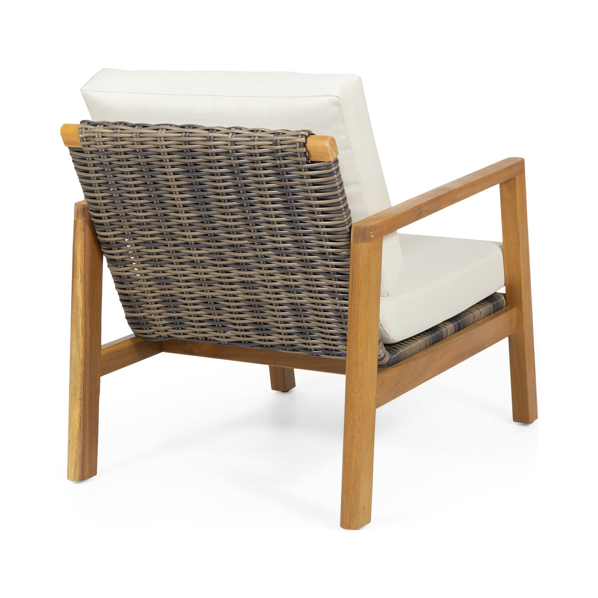 Nova Outdoor 4 Seater Acacia Wood Chat Set with Wicker Accents by Christopher Knight Home