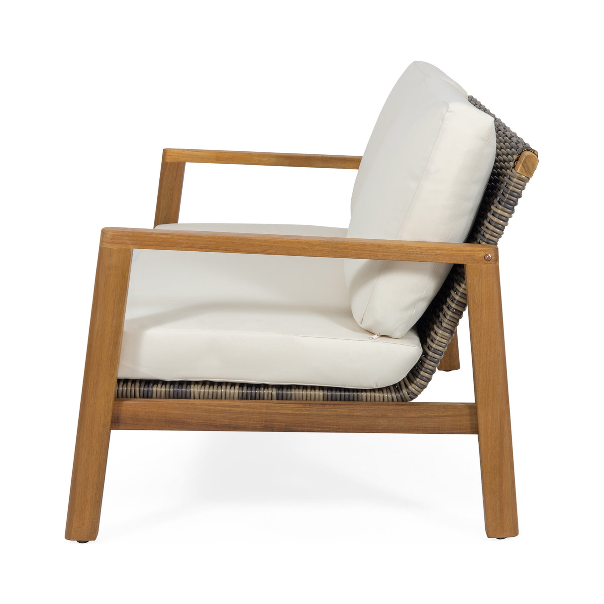 Nova Outdoor Acacia Loveseat with Wicker Accents by Christopher Knight Home
