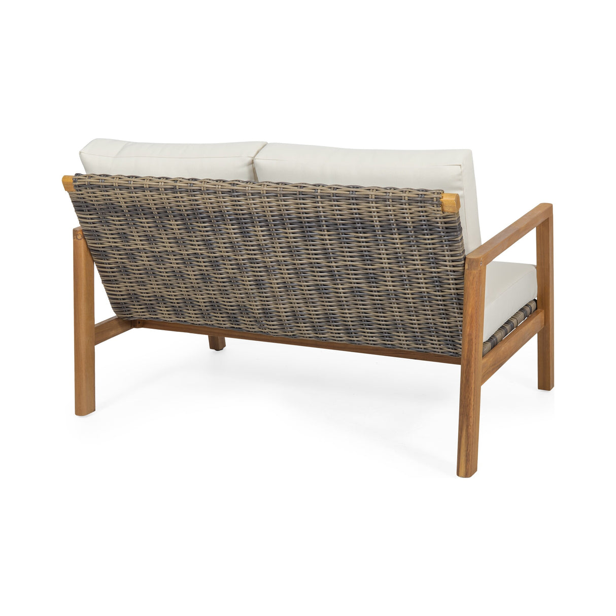 Nova Outdoor Acacia Loveseat with Wicker Accents by Christopher Knight Home