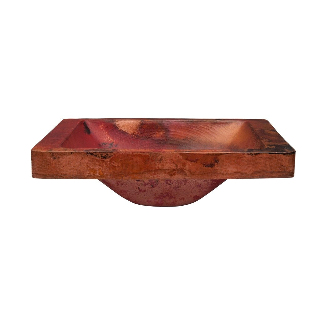 Novatto Santa Cruz Copper Drop-in Bathroom Sink, Natural