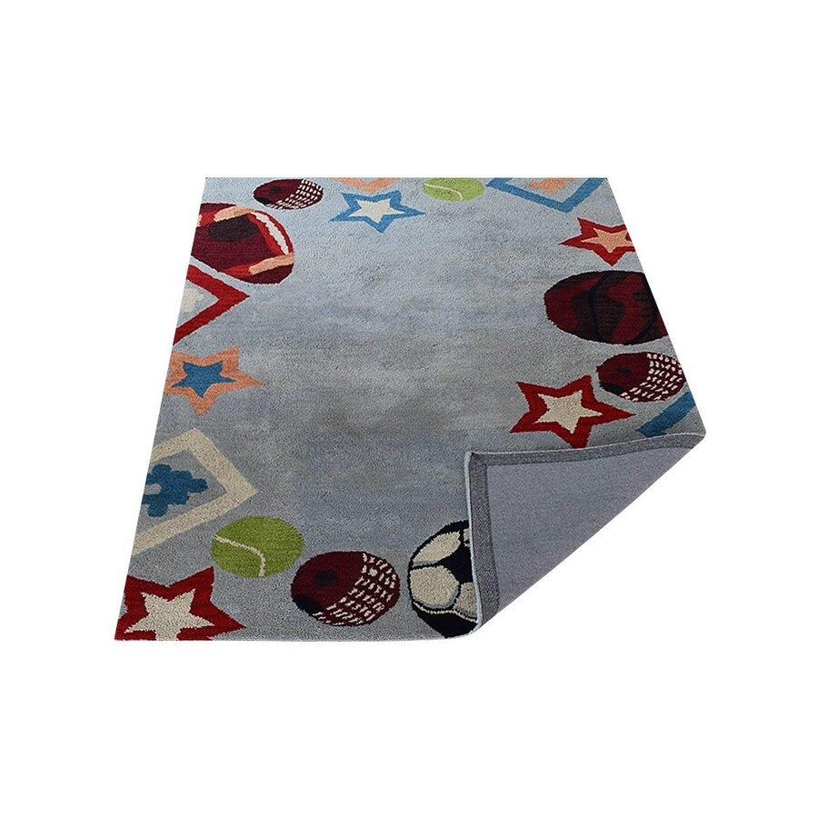 Novelty Sports Theme Hand Tufted Carpet Indian Oriental Kids Area Rug