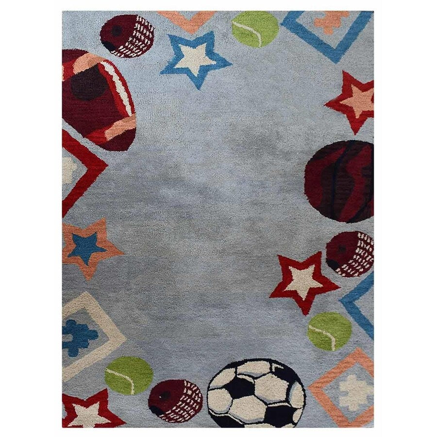 Novelty Sports Theme Hand Tufted Carpet Indian Oriental Kids Area Rug