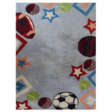 Novelty Sports Theme Hand Tufted Carpet Indian Oriental Kids Area Rug