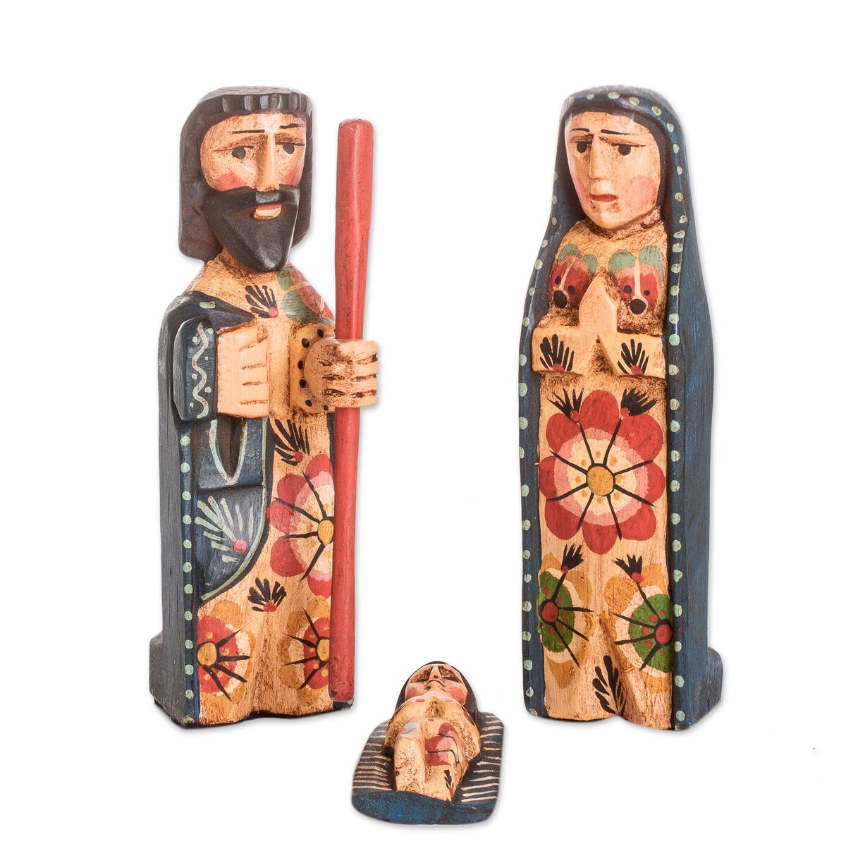 Novica Handmade A Holy Family Wood Statuettes (Set Of 3)