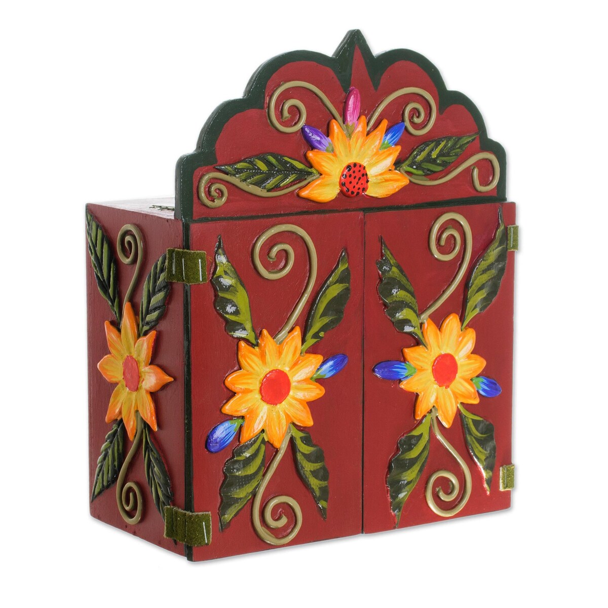 Novica Handmade Andean Kitchen Wood And Ceramic Retablo