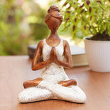 Novica Handmade Asana Pose In White Cement Statuette