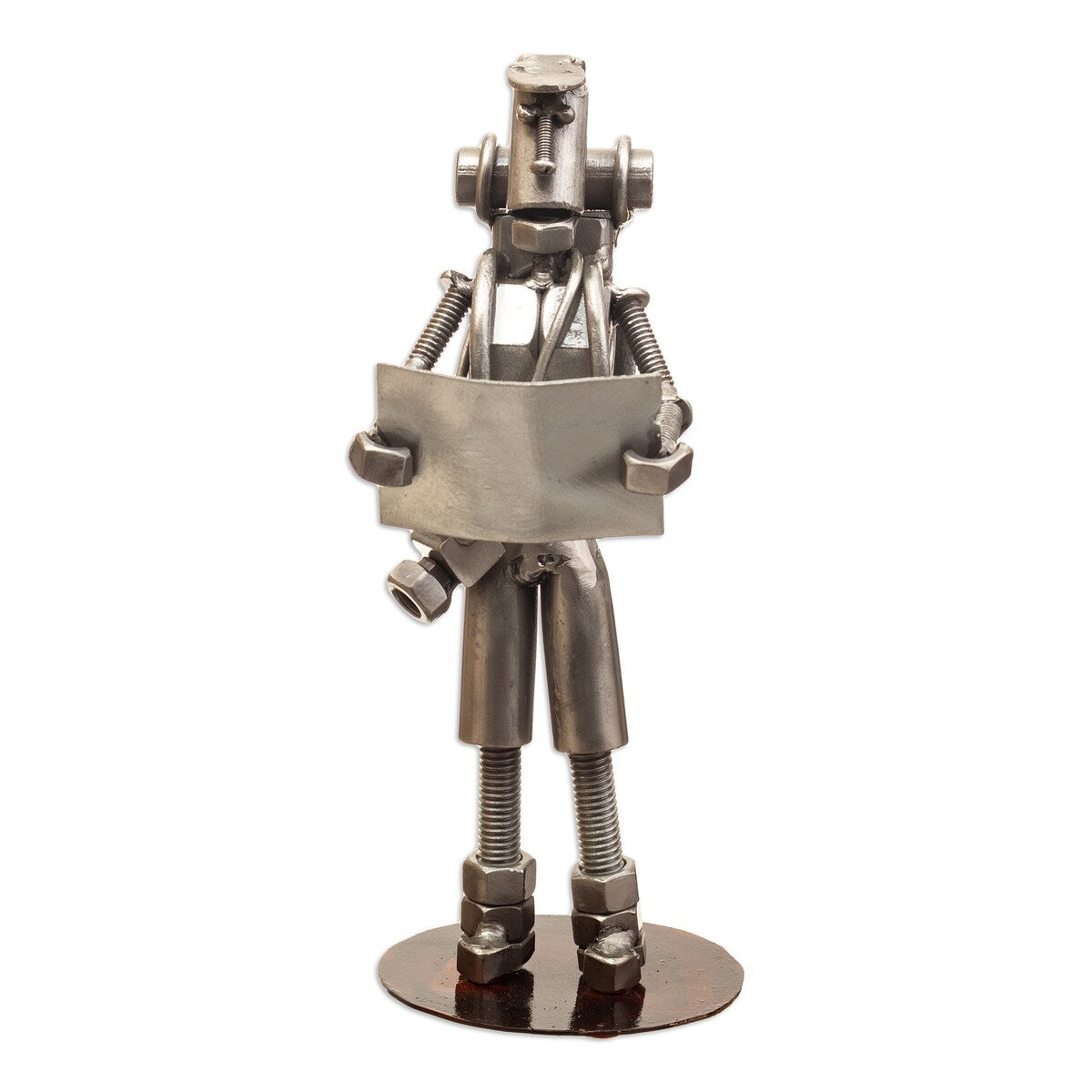 Novica Handmade Backpacker Auto Part Sculpture