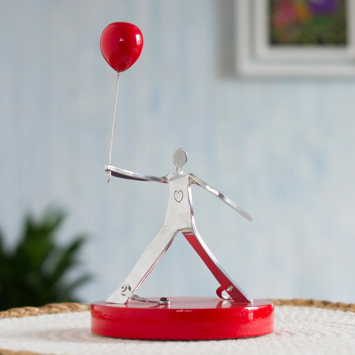 Novica Handmade Balloon Of Love Aluminum Sculpture