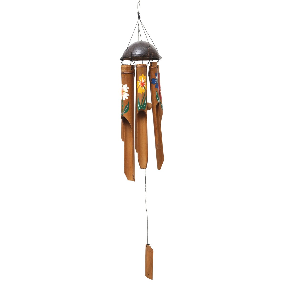 Novica Handmade Blooming Bamboo Bamboo And Coconut Shell Wind Chime