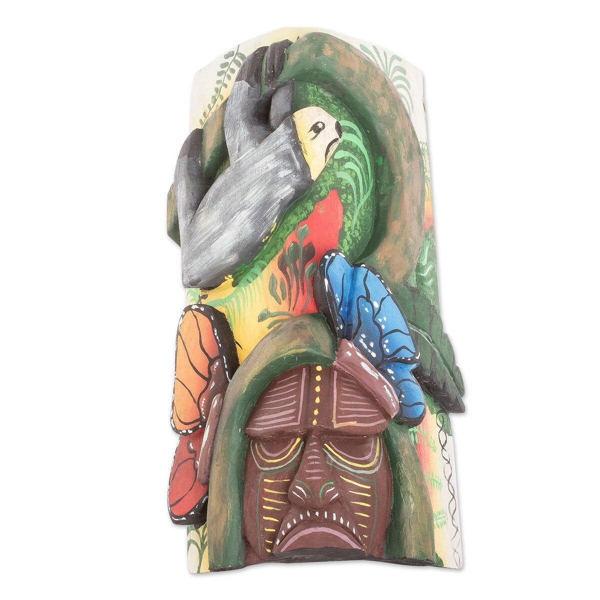 Novica Handmade Boruca Sloth Wood Mask