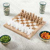 Novica Handmade Brown And White Challenge Onyx And Marble Chess Set (7.5 Inch)