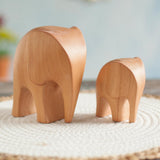 Novica Handmade Brown Elephant Motherhood Wood Figurines (Pair)