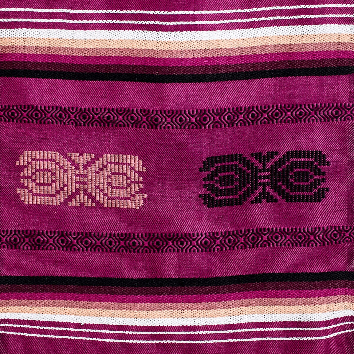 Novica Handmade Burgundy Menorah Cotton Table Runner