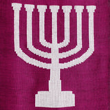 Novica Handmade Burgundy Menorah Cotton Table Runner