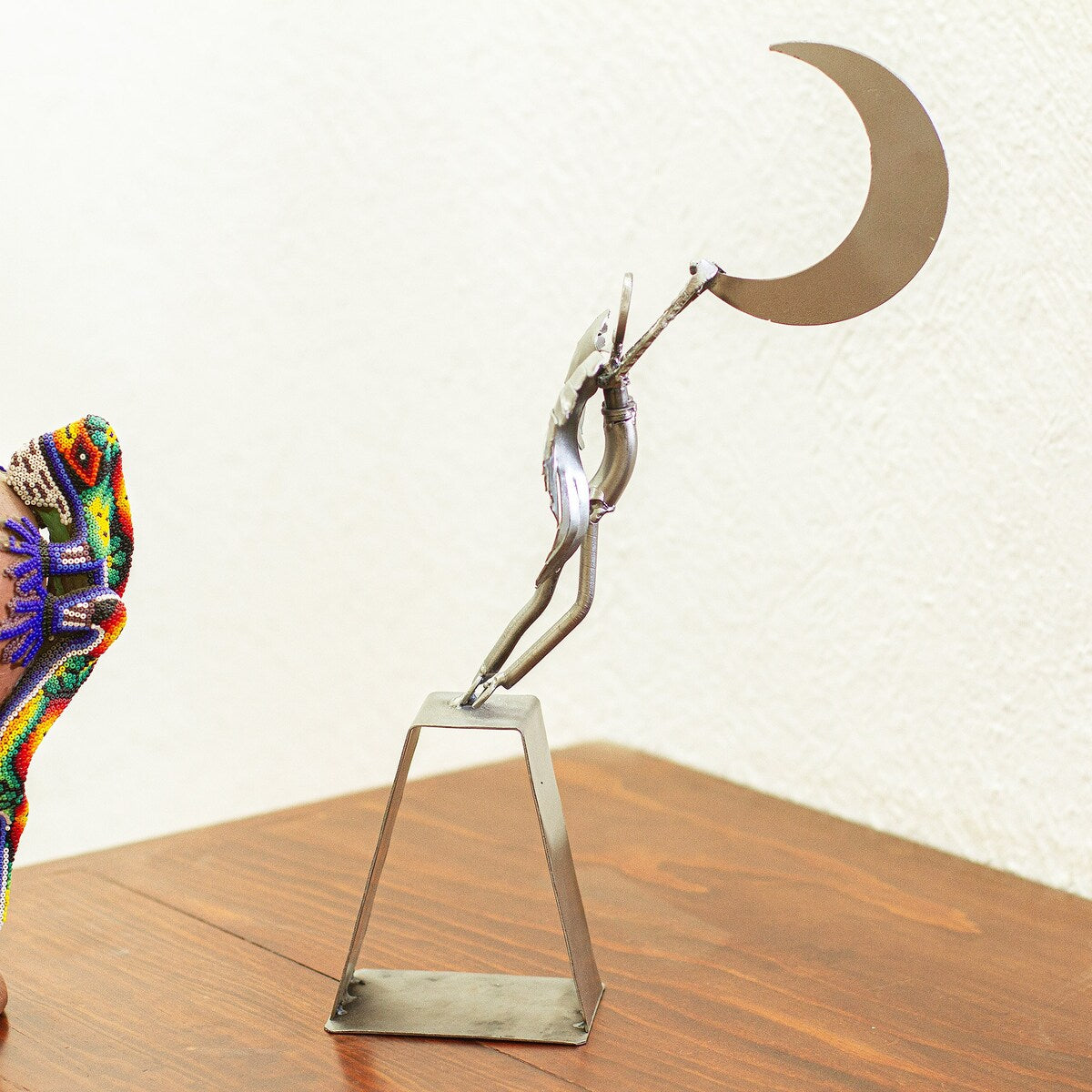 Novica Handmade Capture The Moon Recycled Auto Parts Sculpture