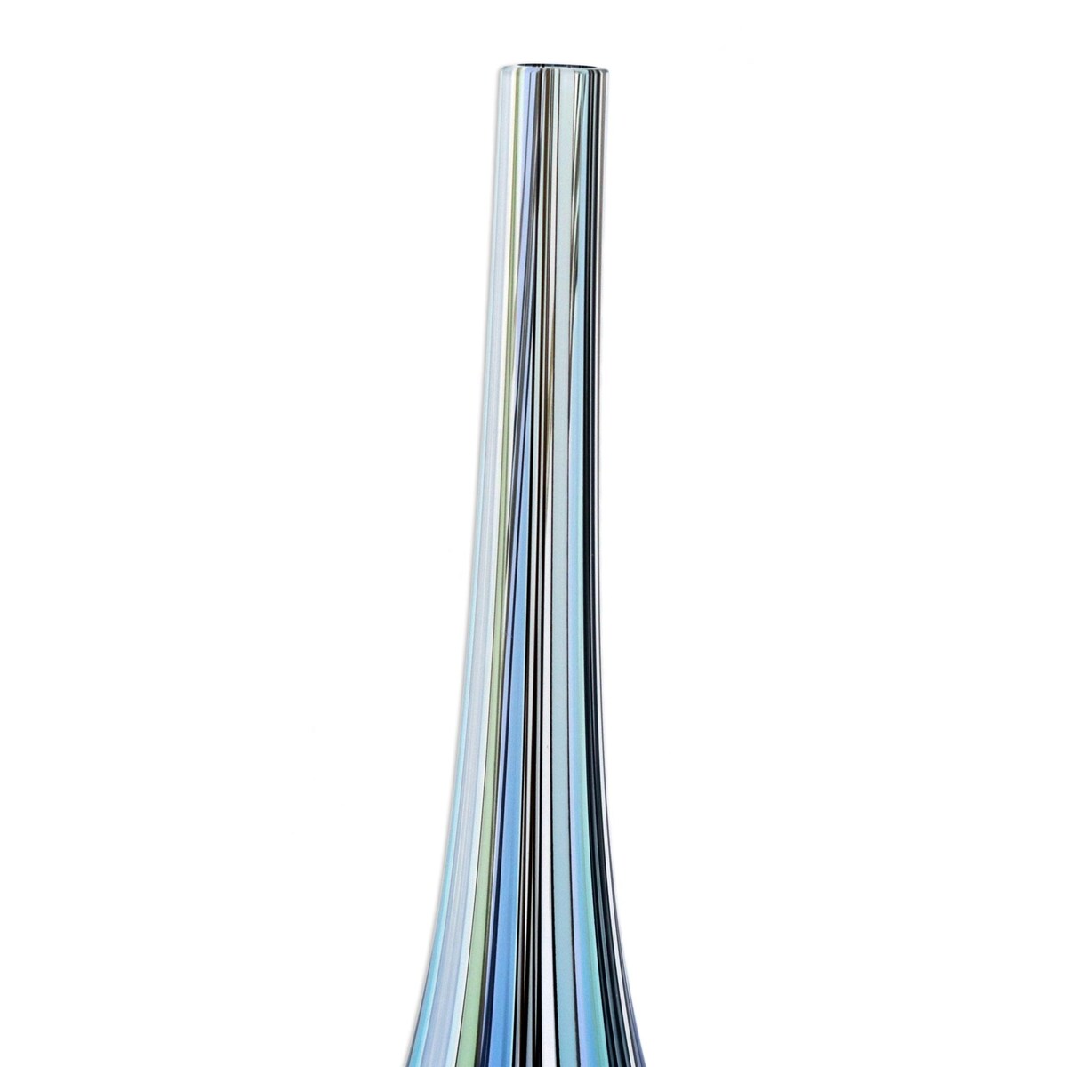 Novica Handmade Carnival Color Teardrop Handblown Recycled Glass Vase (18 Inch)
