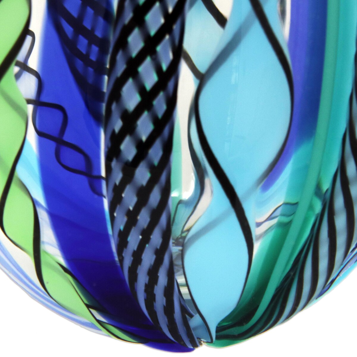 Novica Handmade Carnival Color Teardrop Handblown Recycled Glass Vase (18 Inch)