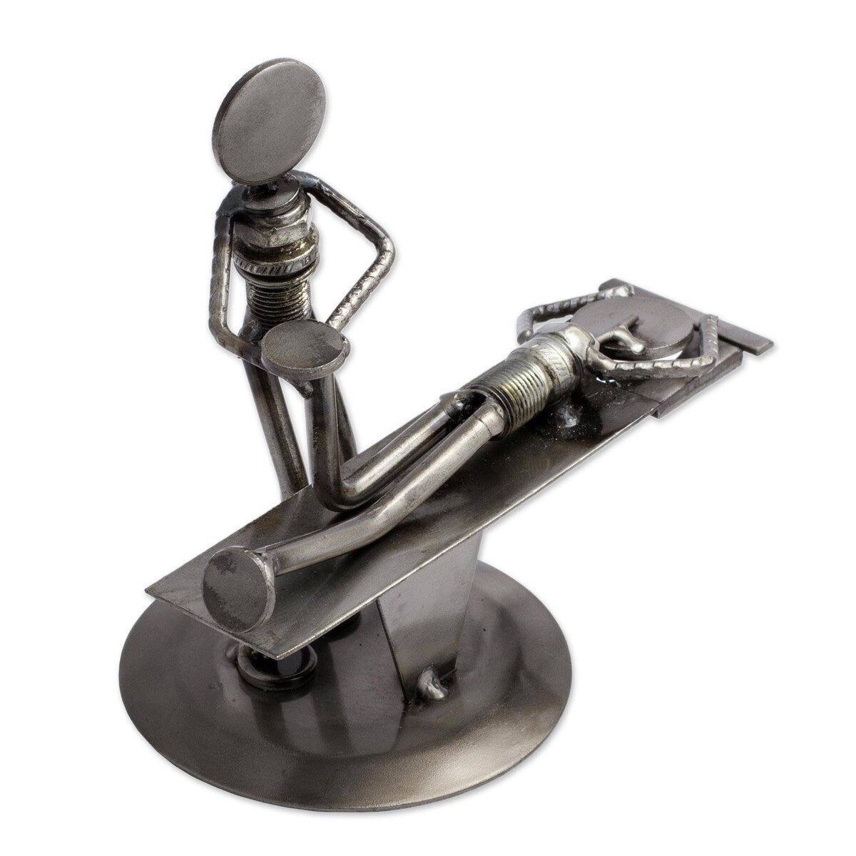 Novica Handmade Chiropractic Recycled Metal Figurine
