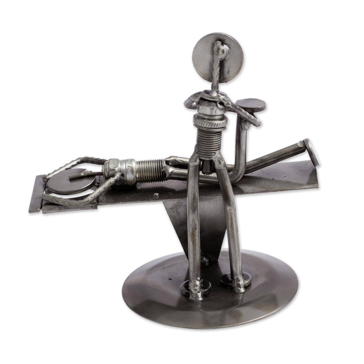 Novica Handmade Chiropractic Recycled Metal Figurine