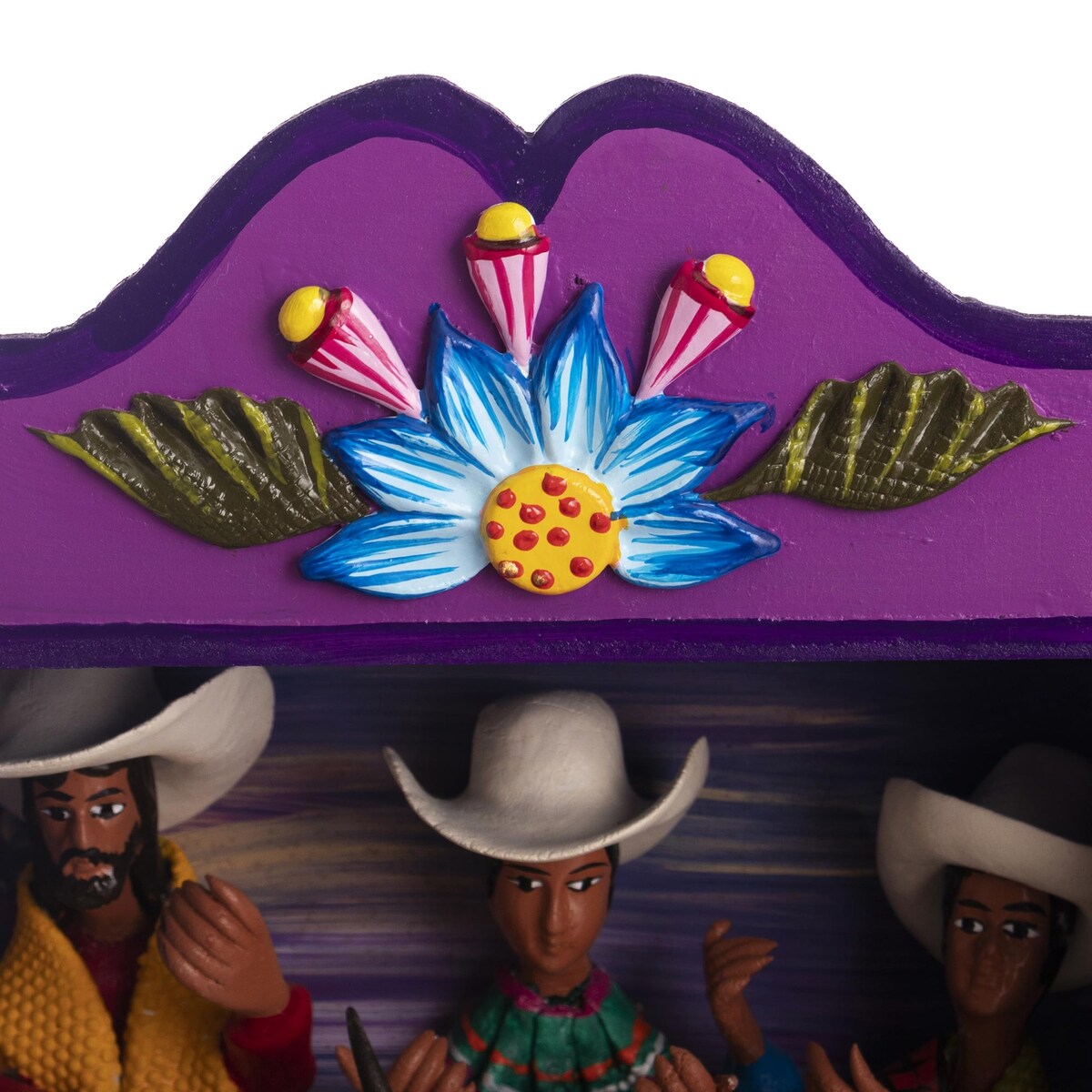 Novica Handmade Chota Nativity Wood And Ceramic Retablo Sculpture