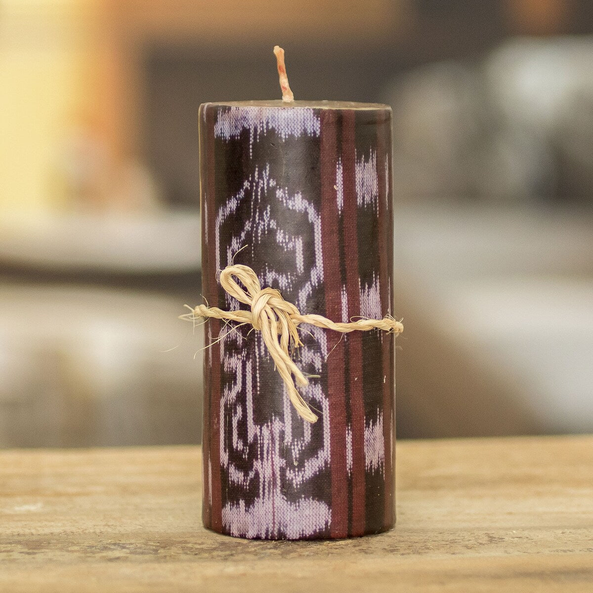 Novica Handmade Coban Coffee Pillar Candle