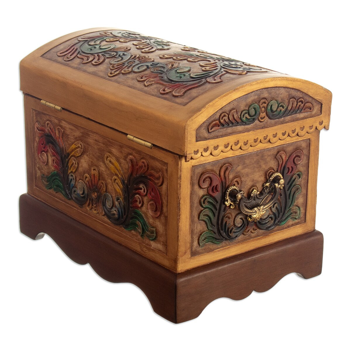 Novica Handmade Colonial Secret Mohena Wood And Leather Jewelry Box
