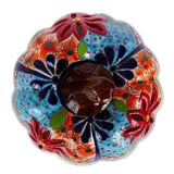 Novica Handmade Colorful Pumpkin Ceramic Lantern