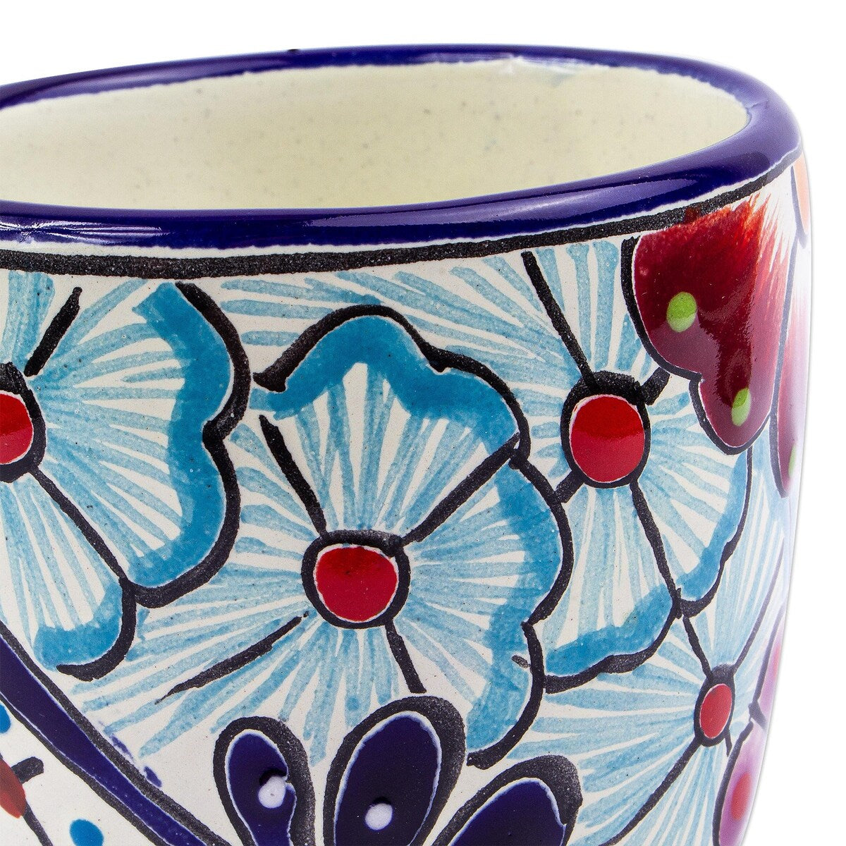Novica Handmade Colors Of Mexico Ceramic Cups And Saucers (Pair)