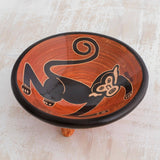 Novica Handmade Costa Rican Monkey Ceramic Mini Decorative Bowl