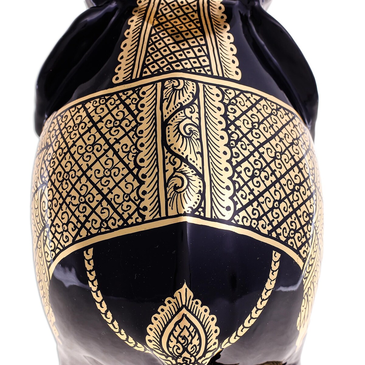 Novica Handmade Elephant King Gold-Accented Wood Sculpture