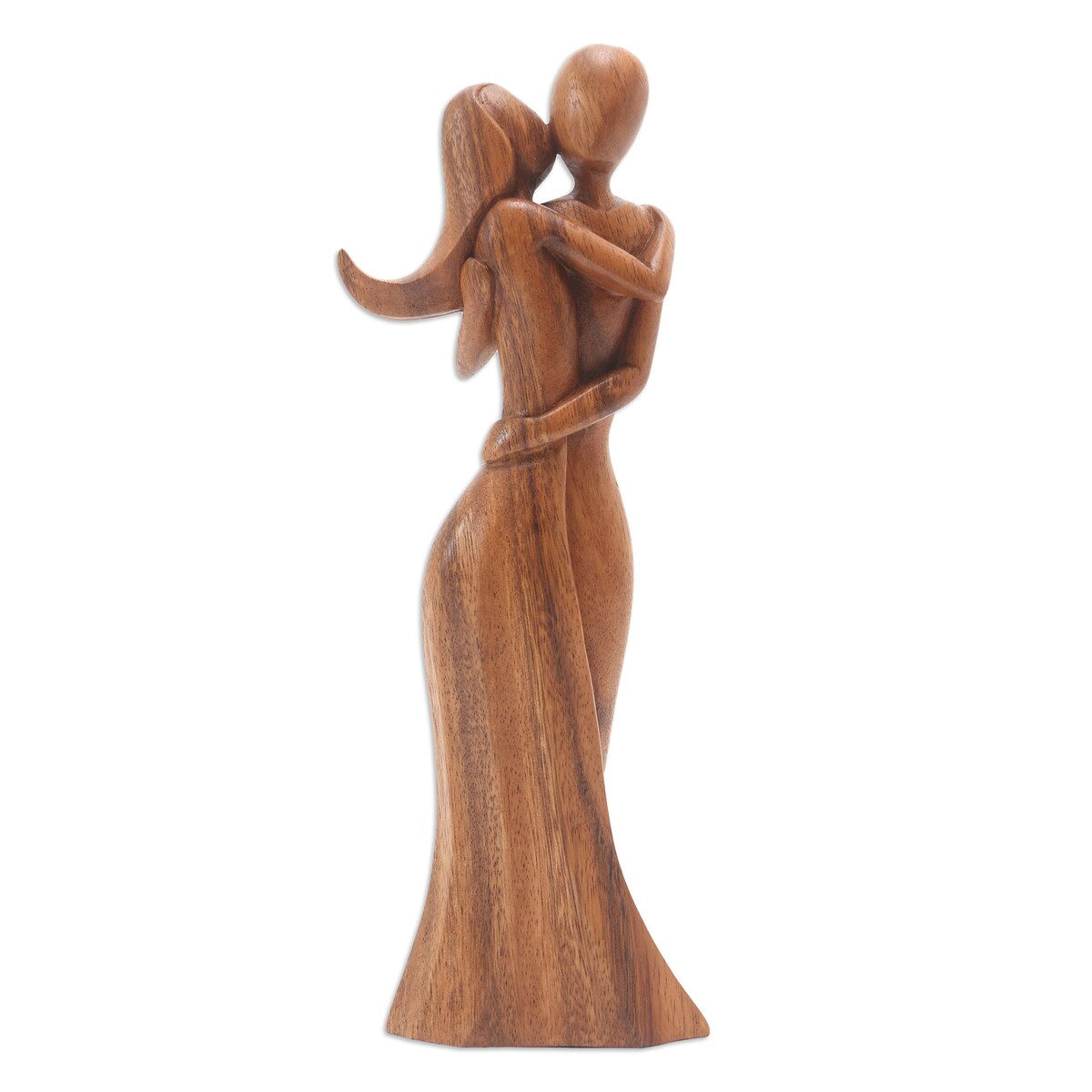 Novica Handmade Faithful Kiss Wood Statuette