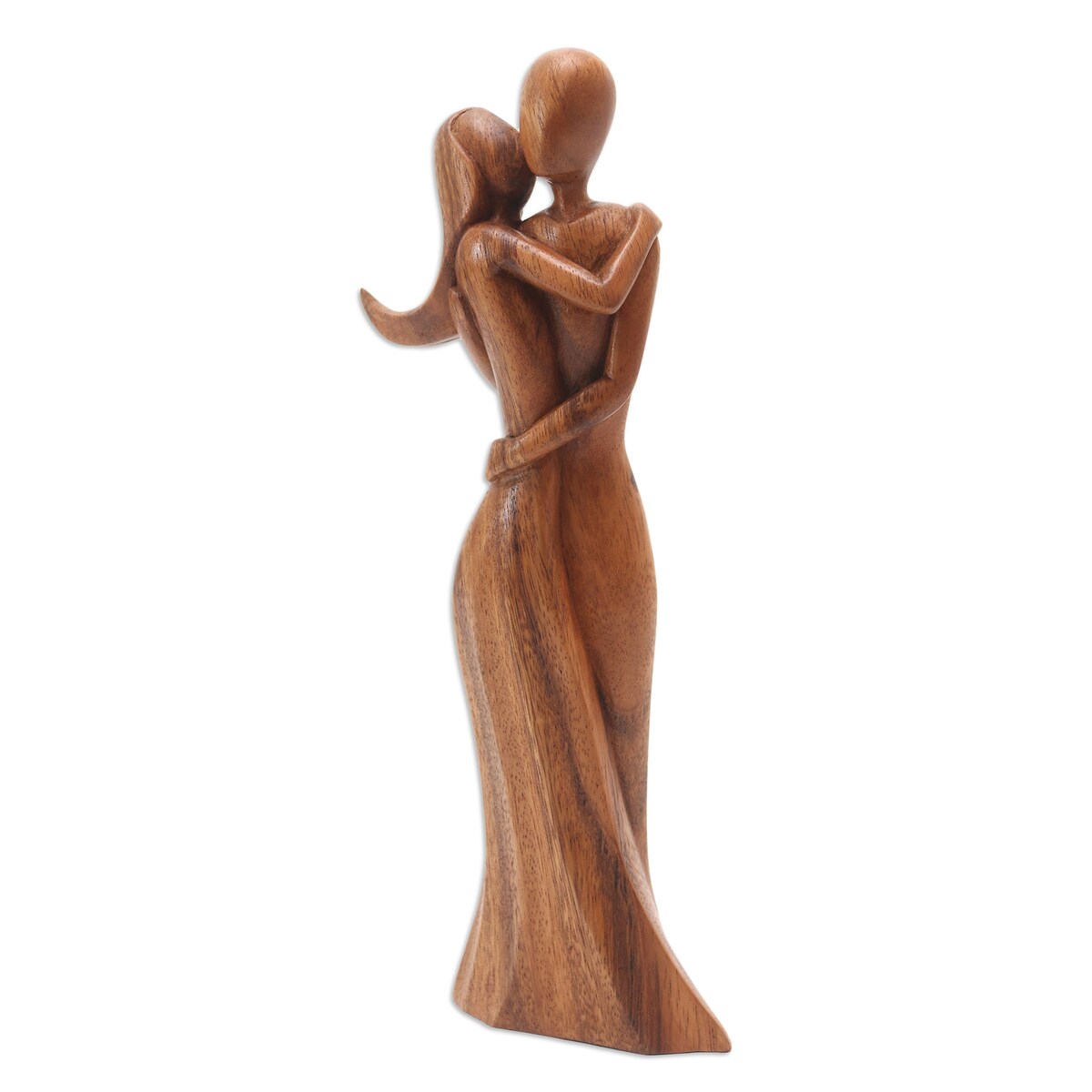 Novica Handmade Faithful Kiss Wood Statuette