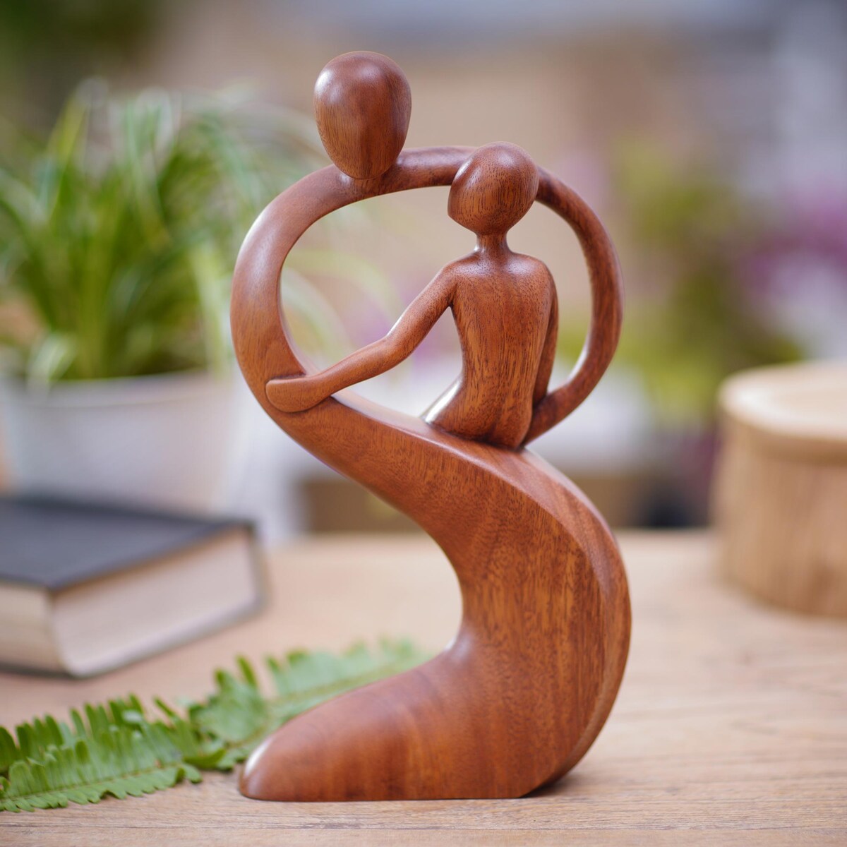 Novica Handmade Fathers Protection Wood Statuette