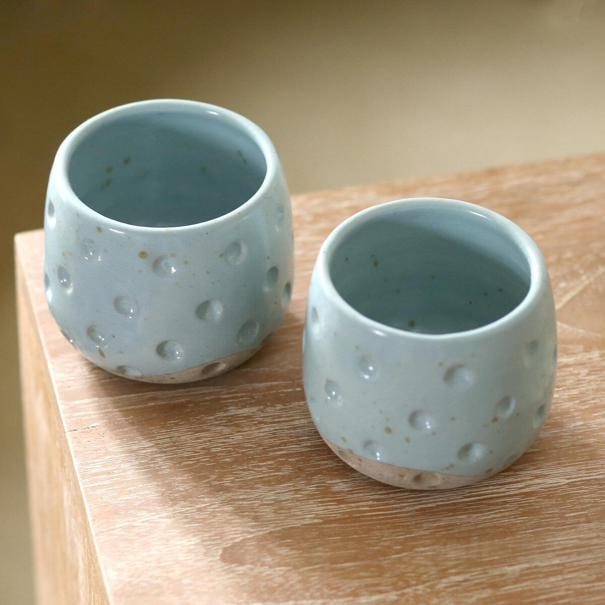 Novica Handmade First Snow Ceramic Teacups (Pair)