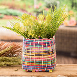 Novica Handmade Floral Recycled Plastic Baskets (Set Of 2)