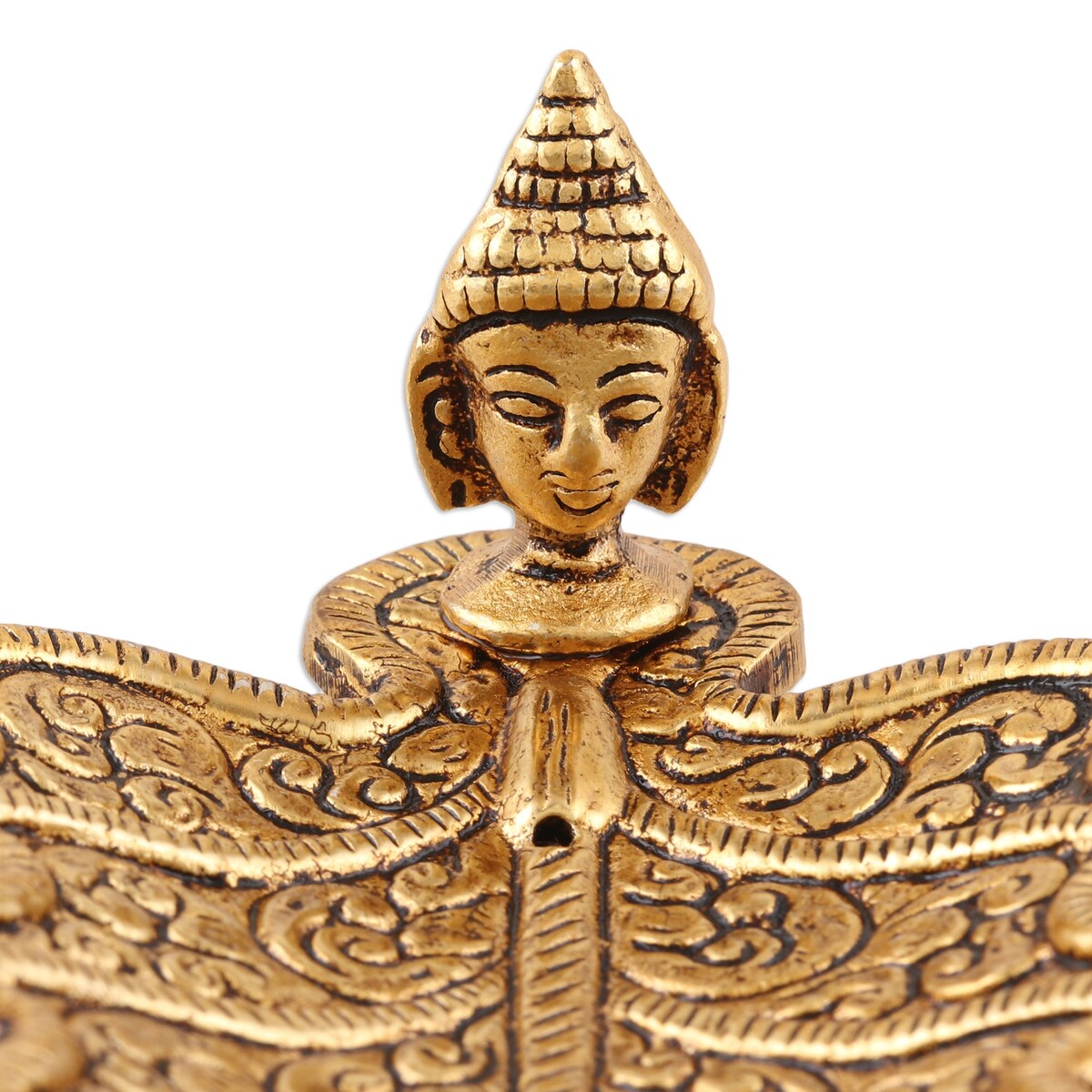 Novica Handmade Golden Buddha Aluminum Incense Holders (Pair)