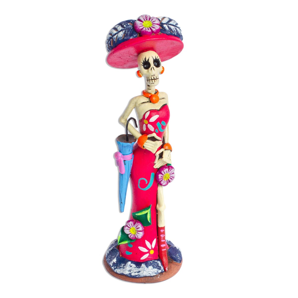 Novica Handmade Grande Dame Catrina Ceramic Sculpture