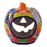 Novica Handmade Jolly Jack-O-Lantern Ceramic Candle Holder