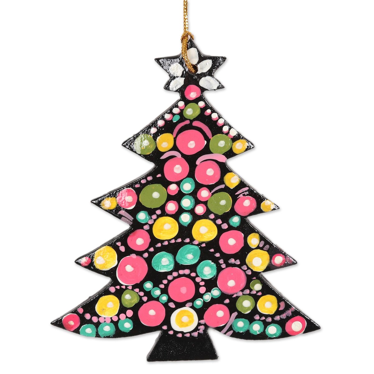 Novica Handmade Joyful Trees Hand Painted Ornaments (Set Of 6)