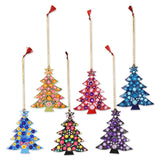 Novica Handmade Joyful Trees Hand Painted Ornaments (Set Of 6)